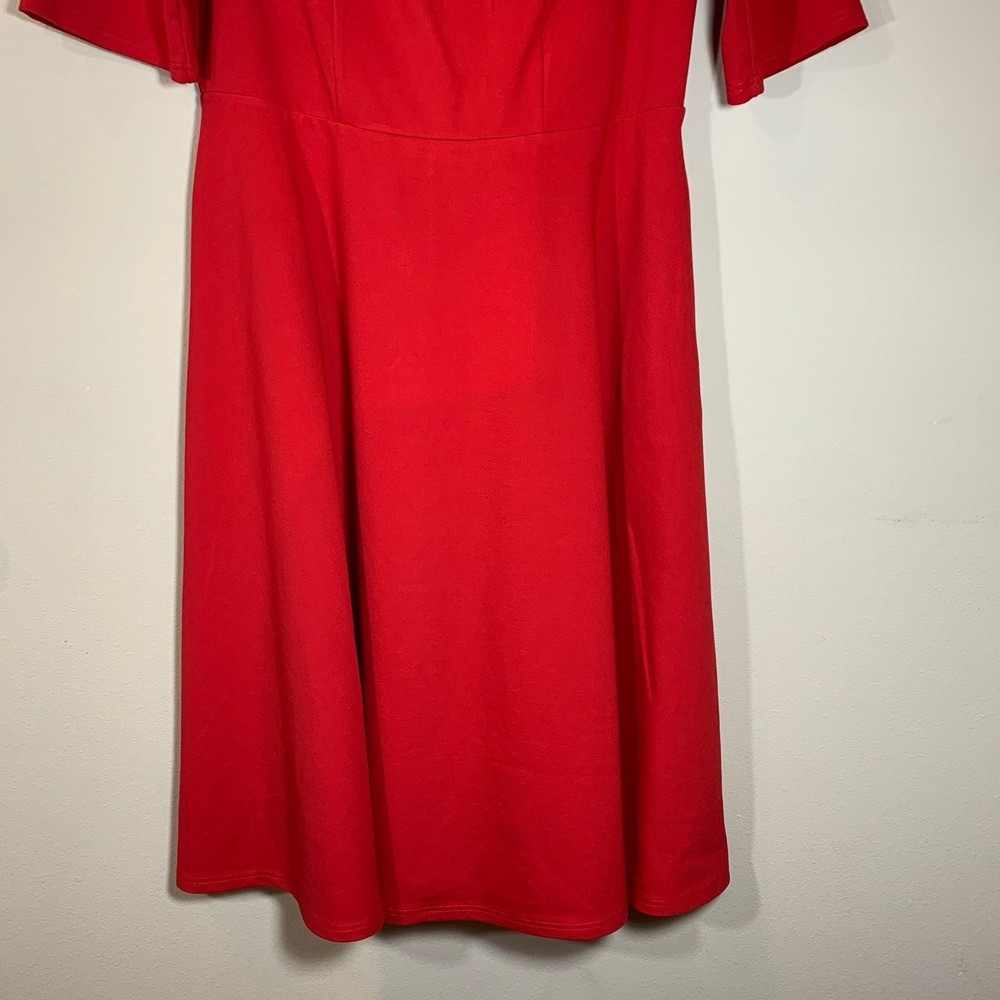 NWT City Chic Red Classic sleeve Midi dress with pockets; size 16 - Picture 4 of 12